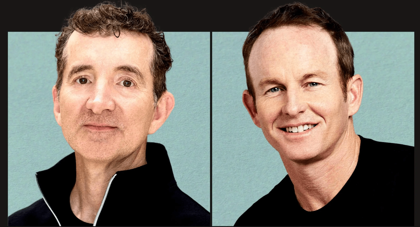 Marco DeGeorge (left) and Danny Harris (right), the founders of Alo Yoga. (ALO YOGA)